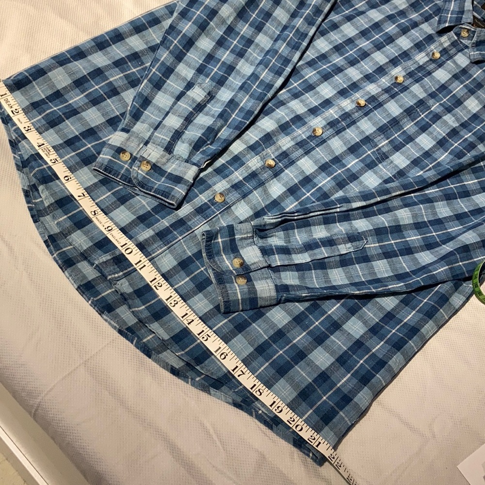 The original cascade blue jeans plaid shirt M - Picture 8 of 16